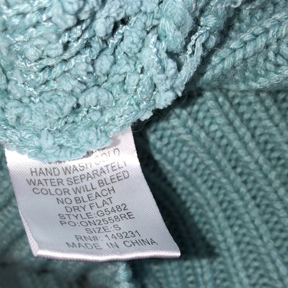 Kori America blue knit cozy oversized sweater hooded size small - Picture 6 of 7